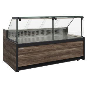 Витрина холодильная Carboma GC111 VM 1,5-1 (1008 Темный дуб) (динамика, газлифт, без боковин)