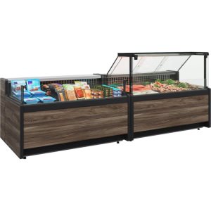 Витрина холодильная Carboma GC111 VM 1,5-1 (1008 Темный дуб) (динамика, газлифт, без боковин) - Изображение 3