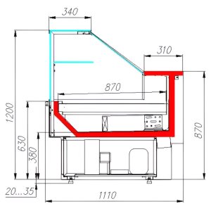 Витрина холодильная Carboma GC110 VM 2,5-1 (ВХС-2,5 Carboma GC 110 (динамика)) (1006 дуб) - Изображение 2
