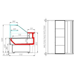 Витрина холодильная Carboma GC110 VV 2,5-1 (с боковинами, динамика) 0011-9006 - Изображение 2