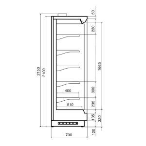 Горка холодильная Dazzl Vega 070 H210 375 фруктовая - Изображение 3