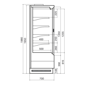 Горка холодильная Dazzl Vega SG 070 H195 Plug-in 190 - Изображение 3