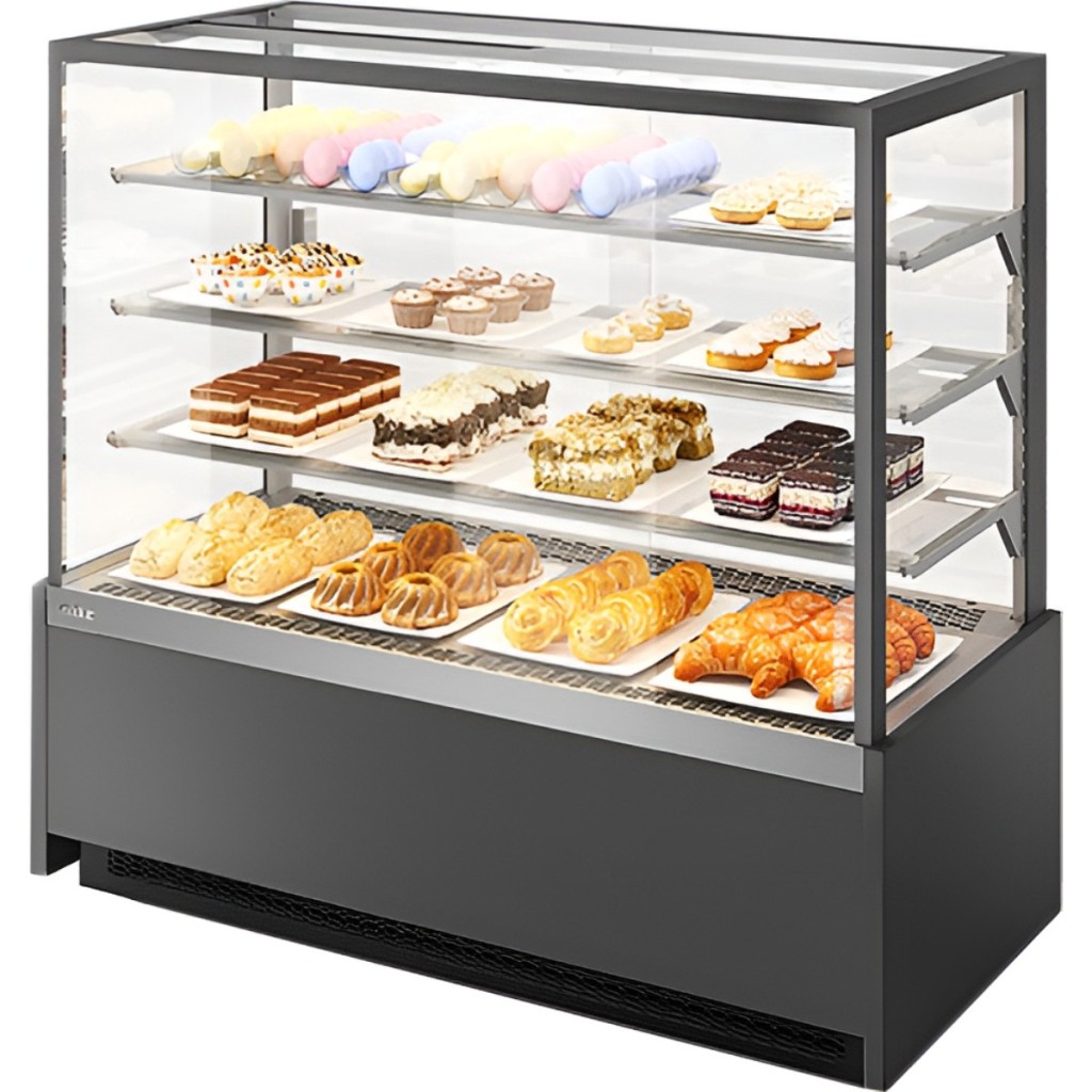 Витрина кондитерская Chilz VETE KUB 130 серый матовый, шлифованная нержавейка