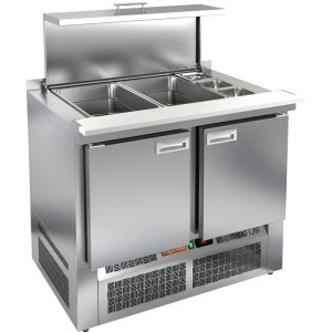 Стол холодильный для салатов HiCold SLE3-11GN полипропилен, с крышкой