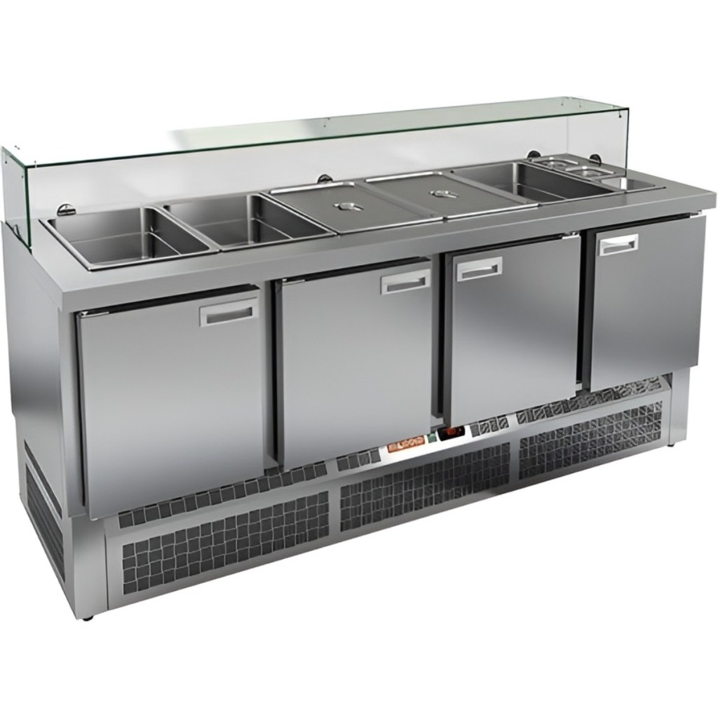 Стол холодильный для салатов HiCold SLE3-1111GN низкое стекло