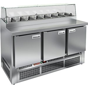 Стол холодильный для пиццы HiCold PZE1-111/GN стекло