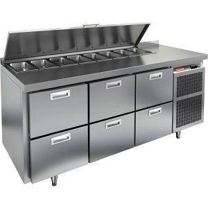 Стол холодильный для салатов HiCold SL1-222SN (1/3) с крышкой