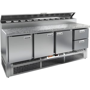 Стол холодильный для пиццы HiCold PZE2-1112/GN (1/6) камень