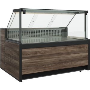 Витрина холодильная Carboma GC111 SM 1,25-1 (1008 Темный дуб) (газлифт, без боковин)