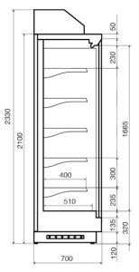 Горка холодильная Dazzl Zodiac DG 070 H210 190 - Изображение 6