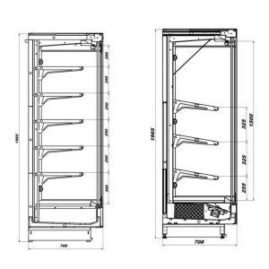 Горка пристенная витрина МХМ София 220/92 ВХСнп-3,75 со стеклянными дверями - Изображение 2
