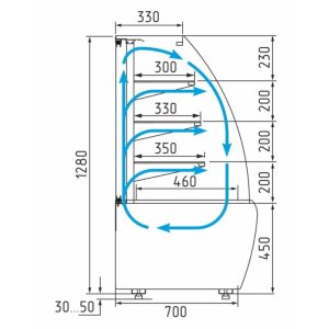 Витрина кондитерская Carboma K70 VM 0,6-2 Standard Паттерн открытая (0105 Венге) - Изображение 2