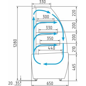 Витрина кондитерская Carboma K70 VM 0,9-1 Light Паттерн (0106 Седой дуб) - Изображение 2