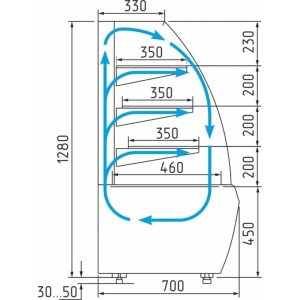 Витрина кондитерская Carboma K70 VV 1,3-1 Standard (9006-9005) (ВХСв-1,3д Carboma Люкс ТЕХНО) - Изображение 2
