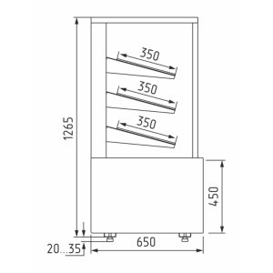 Витрина кондитерская Carboma KC70 N 0,9-1 Light Bread Паттерн (0105 Венге) хлебная, со стеклом - Изображение 2