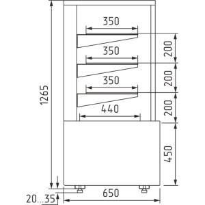 Витрина кондитерская Carboma KC70 N 0,6-1 Light Паттерн (0108 Темный дуб) нейтральная - Изображение 2