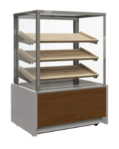 Витрина кондитерская Carboma KC70 N 1,3-1 Light Bread Паттерн (0108 Темный дуб) хлебная, со стеклом